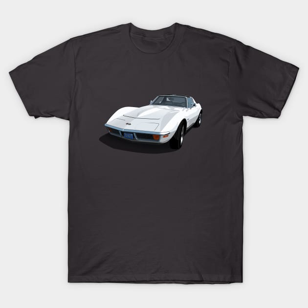 1970 Corvette Stingray in Classic White T-Shirt by candcretro